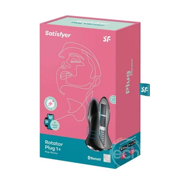 Satisfyer Rotator Plug 1+ Silicone Vibrating Anal Stimulator - Black