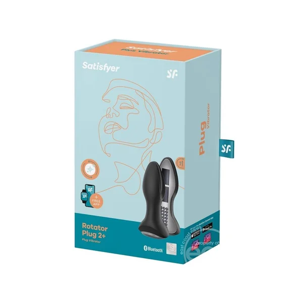 Satisfyer Rotator Plug 2+ Silicone Vibrating Double Anal Stimulator - Black
