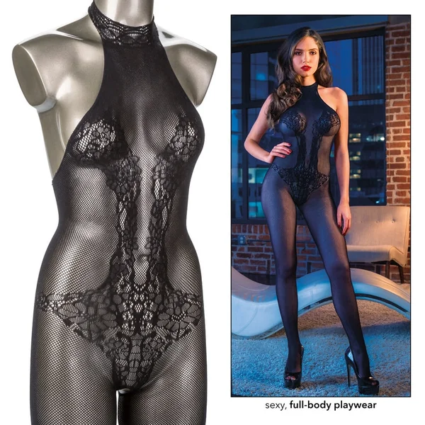 Scandal Halter Lace Body Suit