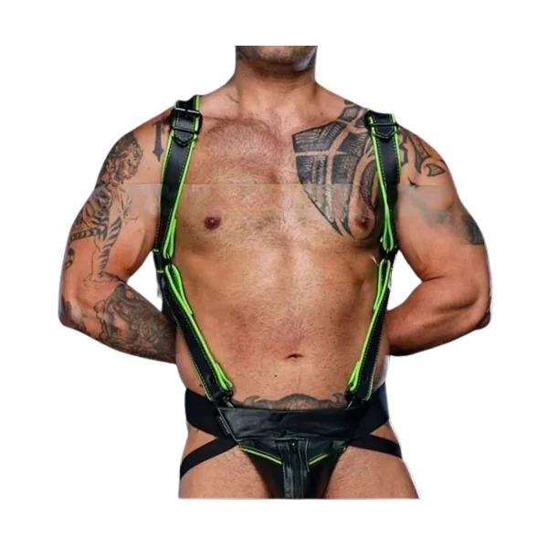Seductive Mens Leather Body Harness and Jockstrap