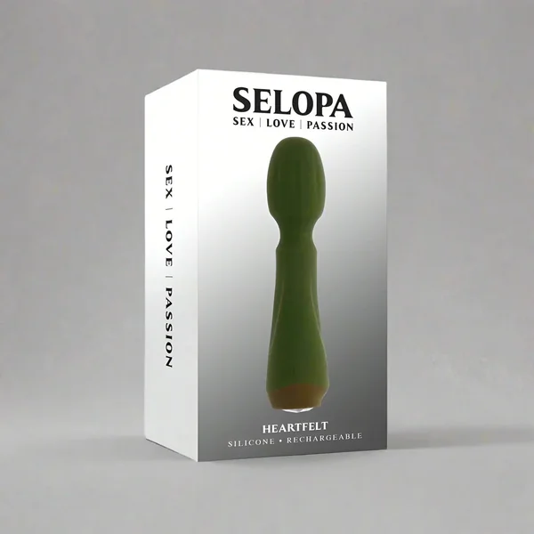 Selopa Heartfelt Rechargeable Vibrating Mini Wand Silicone - Green