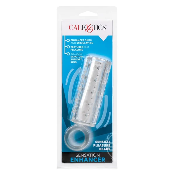 Sensation Enhancer Penis Sleeve with Scrotum Support - Clear