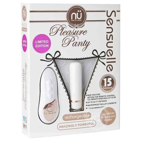 Sensuelle Pleasure Panty Vibe Rechargeable Bullet with Remote Control - Limited Edition - White