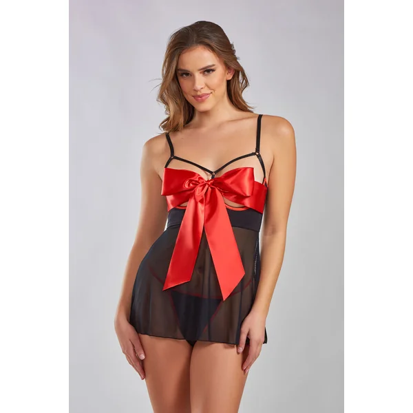 Seraphina Babydoll with Red Bow and G-string