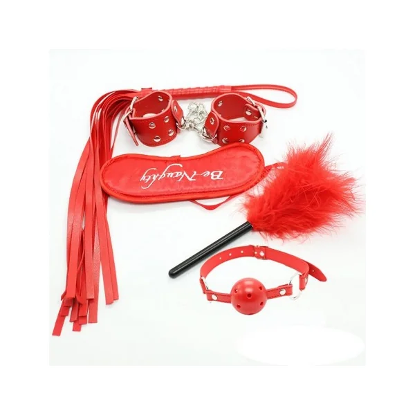 Sex Bondage Restraints Kit Sex Mask+Handcuffs+Mouth Gag+Whip+Feather Adult Games Erotic Toys(Toy for couple)