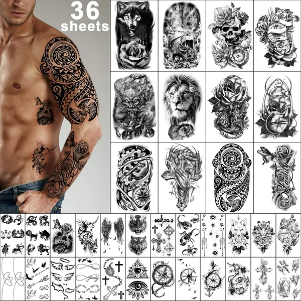 Sex Doll Tattoos - 12 Large And 24 Small