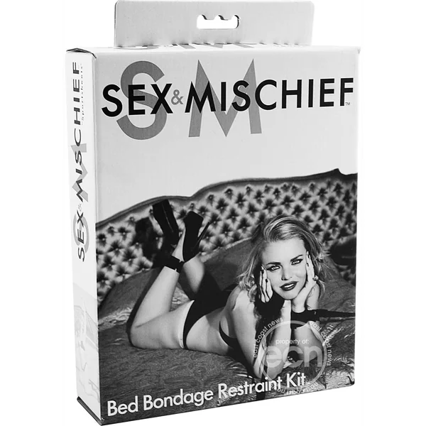 Sex & Mischief Bed Bondage Restraint Kit - Black
