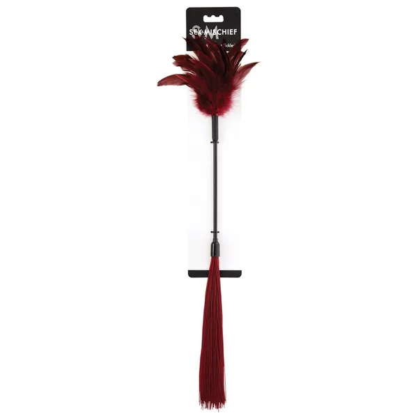 Sex & Mischief Enchanted Feather Tickler - Black/Red
