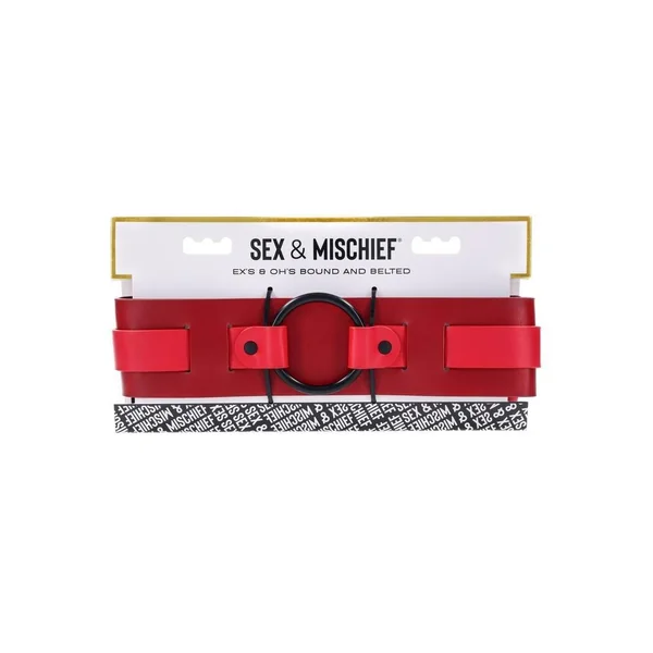 Sex & Mischief Ex's & Oh's Bound and Belted - Red/Black