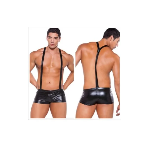 Sexy lingerie sexy men’s patent leather suspenders boxer shorts shorts nightclub stage show