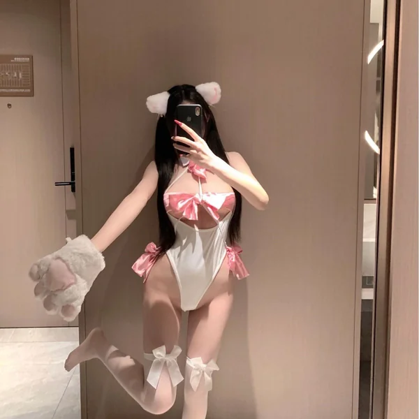 Sexy Lingerie Sexy Two-dimensional Catwoman Suit Open Crotch Pure Desire