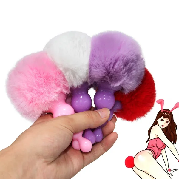 Sexy Plush Rabbit Tail Butt Plug