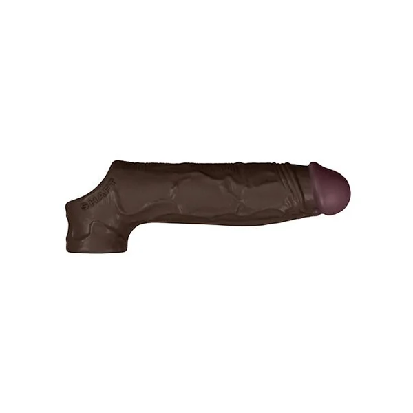 Shaft Flexskin Liquid Silicone 8.8" Vibrating Sheath - Mahogany