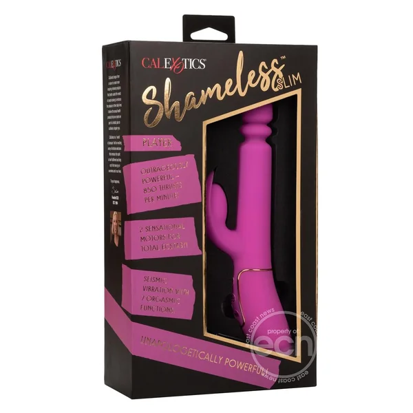 Shameless Slim Player Silicone Rechargeable Rabbit Vibrator - Fuchsia