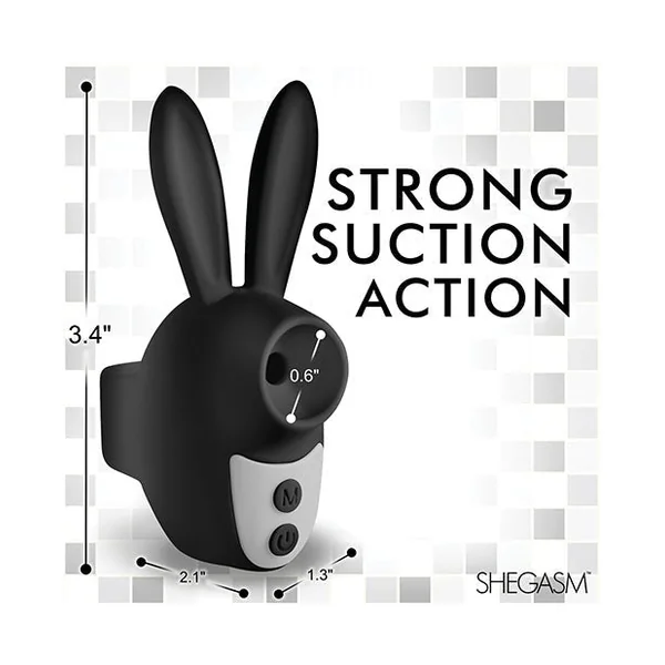 Shegasm Sucky Bunny Clit Stimulator - Black