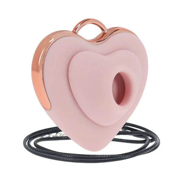 Shots LoveLine Luvie Heart Shaped AirTapTech Rechargeable Sucking and Tapping Vibrator Necklace