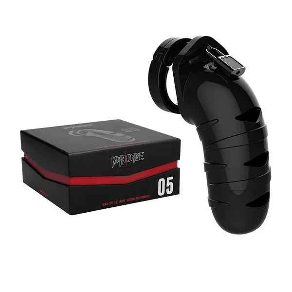 Shots ManCage Model 05 Adjustable 5.5 in. Chastity Cock Cage Black