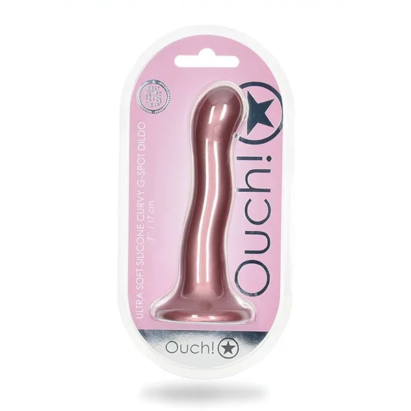 Shots Ouch 7" Curvy G-Spot Dildo - Rose Gold