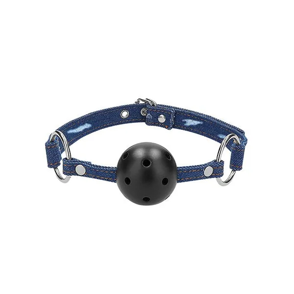 Shots Ouch Breathable Ball Gag W/denim Straps