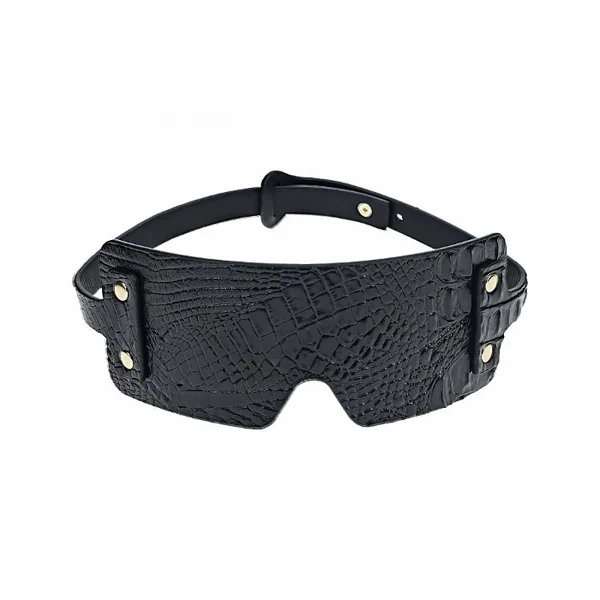 Shots Ouch! Rome Collection Bonded Leather Adjustable Blindfold