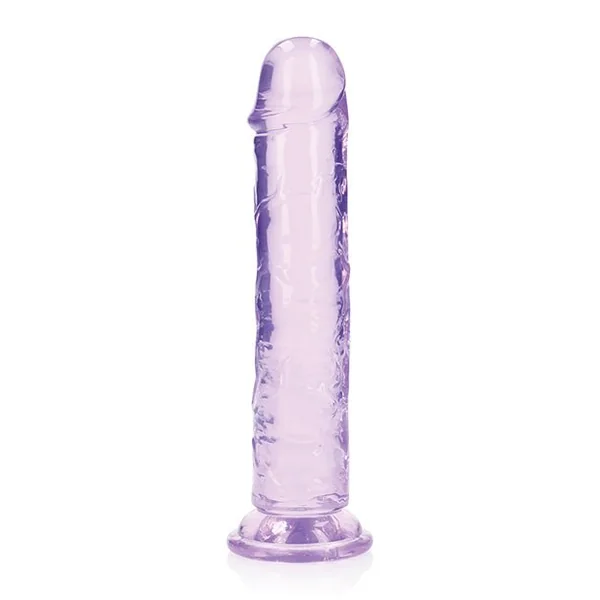 Shots RealRock Crystal Clear 8" Straight Dildo w/Suction Cup - Purple