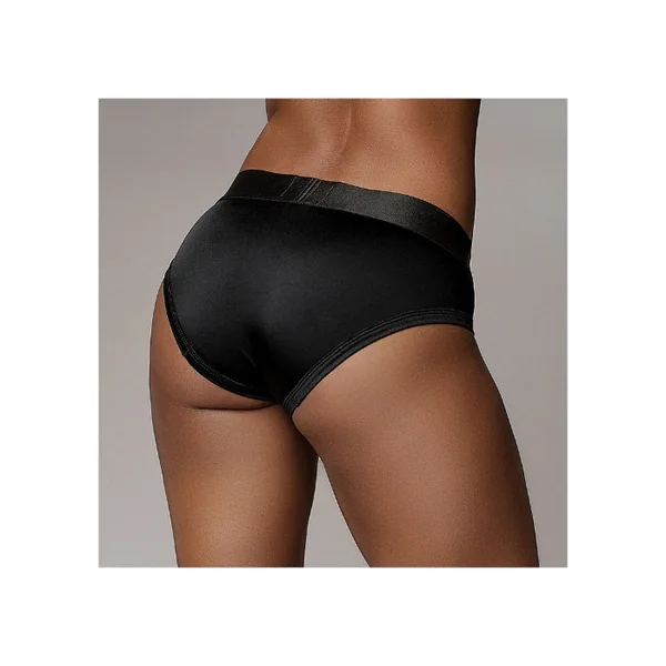 Shots Vibrating Strap-on High Cut Brief Style Harness with Adjustable O Ring