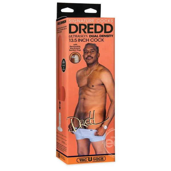 Signature Cocks Ultraskyn Dredd Dildo with Removable Suction Cup 13.5in - Chocolate