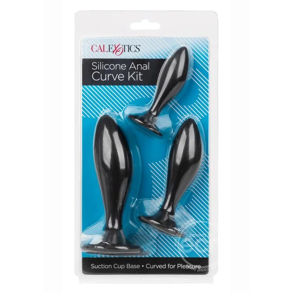 Silicone Anal Curve Kit (3 piece) - Black