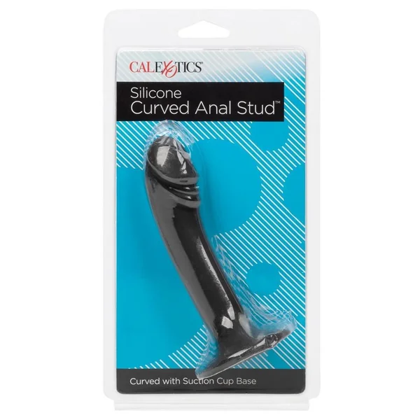 Silicone Curved Anal Stud - Black