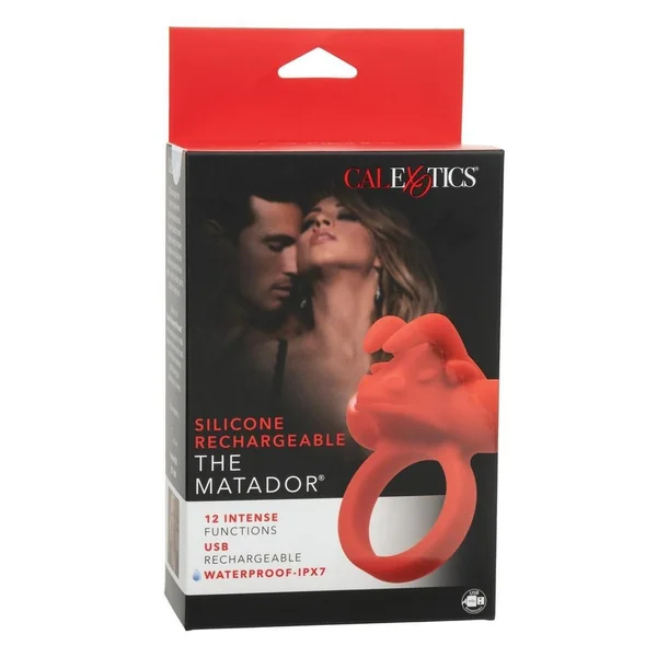 Silicone Rechargeable The Matador Cock Ring - Red