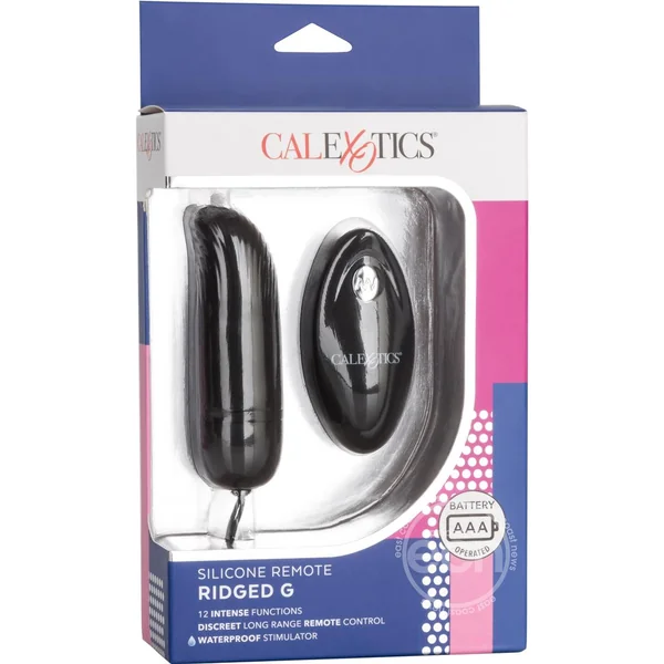Silicone Ridged G-Spot Bullet with Remote Control - Black