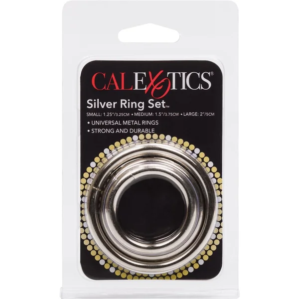Silver Cock Rings (3 Piece Set) - Silver