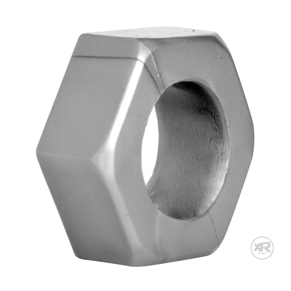 Silver Hex Cock Ring and Ball Stretcher