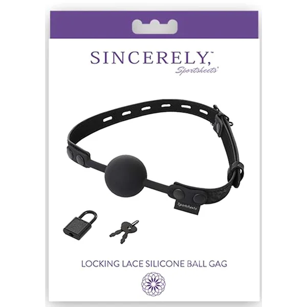 Sincerely Locking Lace Ball Gag Silicone - Black