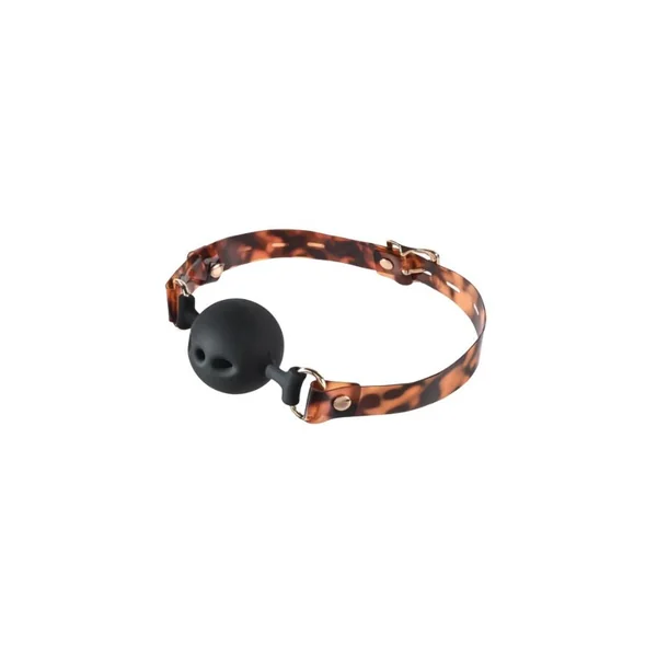 Sincerely, Sportsheets Amber Adjustable Tortoiseshell Breathable Silicone Ball Gag