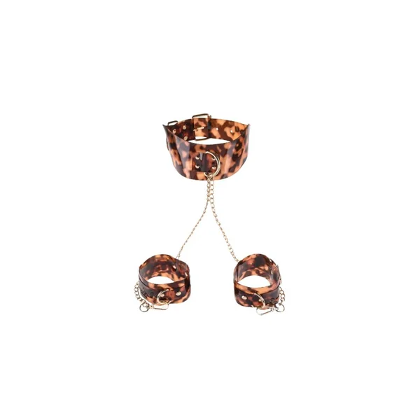 Sincerely, Sportsheets Amber Tortoiseshell Adjustable Collar & Wrist Restraints
