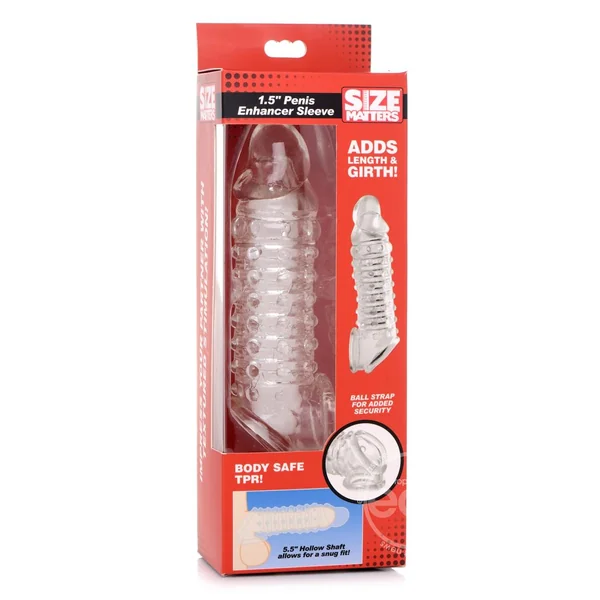 Size Matters Penis Enhancer Sleeve 1.5in - Clear