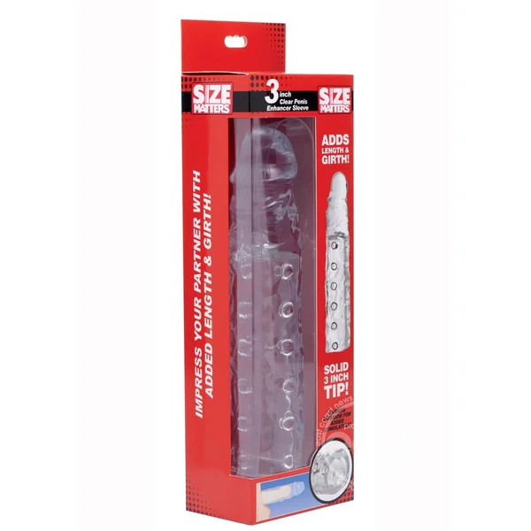 Size Matters Penis Enhancer Sleeve 3in - Clear