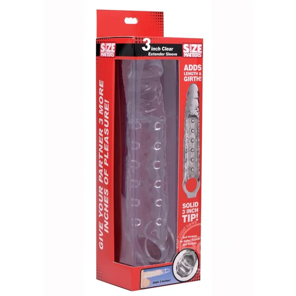 Size Matters Penis Extender Sleeve 3in - Clear