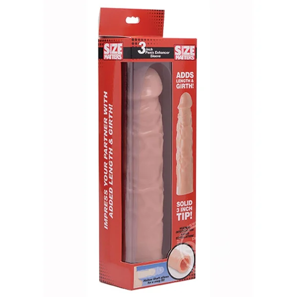 Size Matters Penis Extender Sleeve 3in - Vanilla