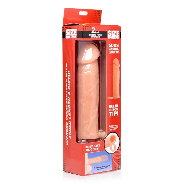 Size Matters Penis Extender Sleeve Silicone 2in - Vanilla