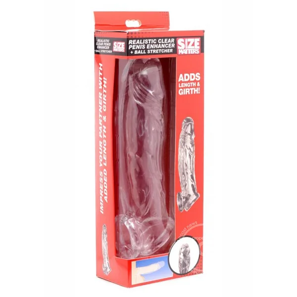 Size Matters Realistic Clear Penis Enhancer and Ball Stretcher