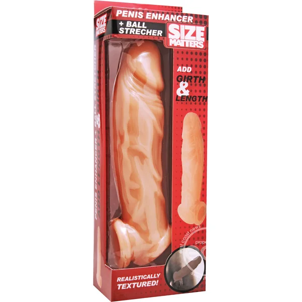Size Matters Realistic Penis Enhancer and Ball Stretcher - Vanilla