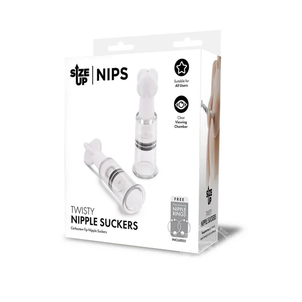 Size Up Twisty Nipple Suckers - Small - Clear/Black
