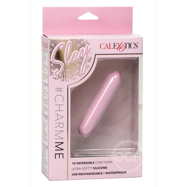 Slay #CharmMe Silicone Rechargeable Mini Vibrator - Pink