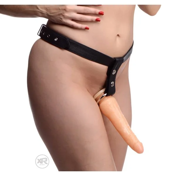 Slim Strap Leather Strap-On Harness