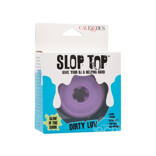 Slop Top Dirty Luv Silicone Glow In The Dark Stroker - Purple