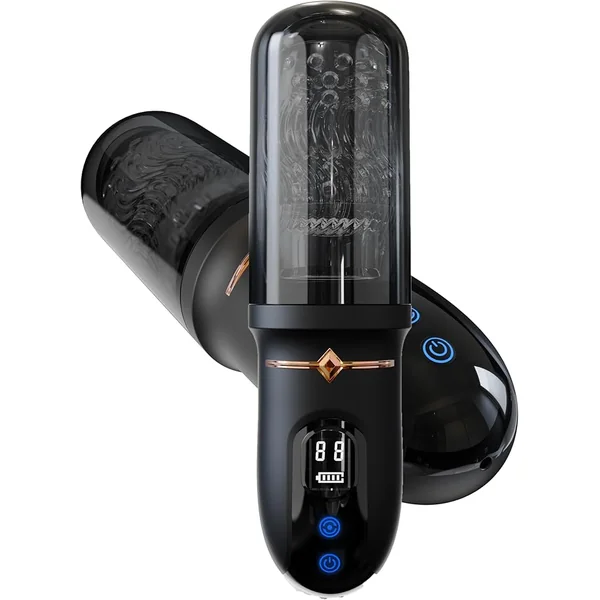 Smart Automatic Masturbator – 10 Vibration, 5 Thrust & 5 Rotation | Visible Cup with LED Display | Waterproof Design