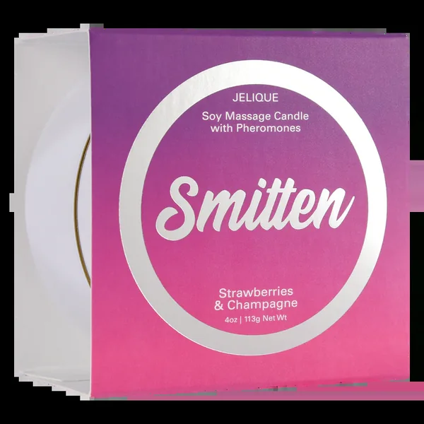 SOY MASSAGE CANDLE SMITTEN STRAWBERRIES & CHAMPAGNE 4 FL oz