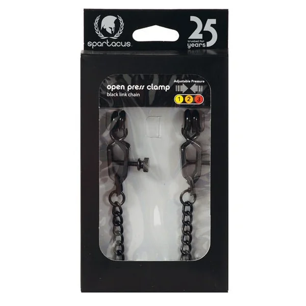 Spartacus Adjustable Alligator Nipple Clamps W/black Chain